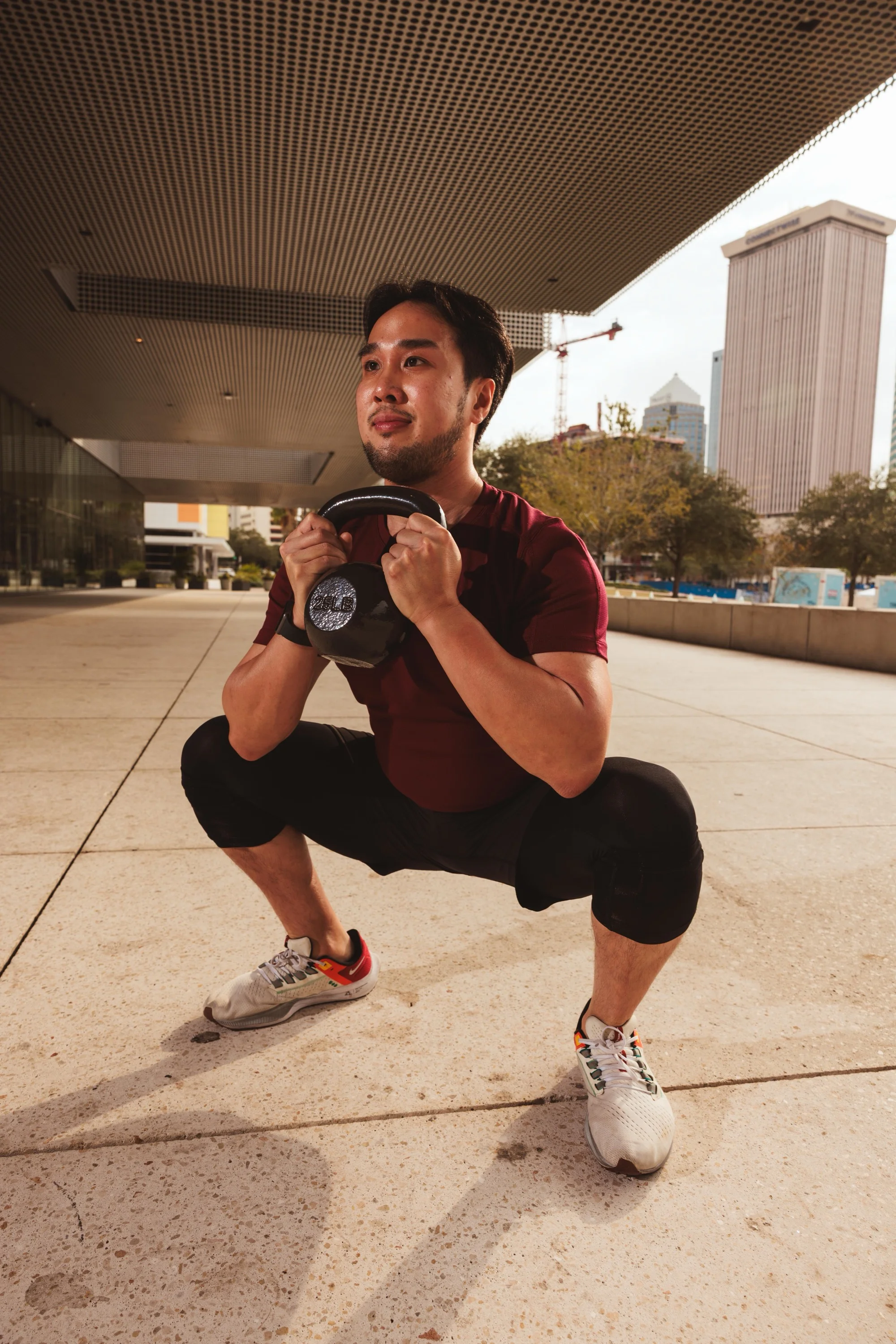 Lifter performing a goblet squat