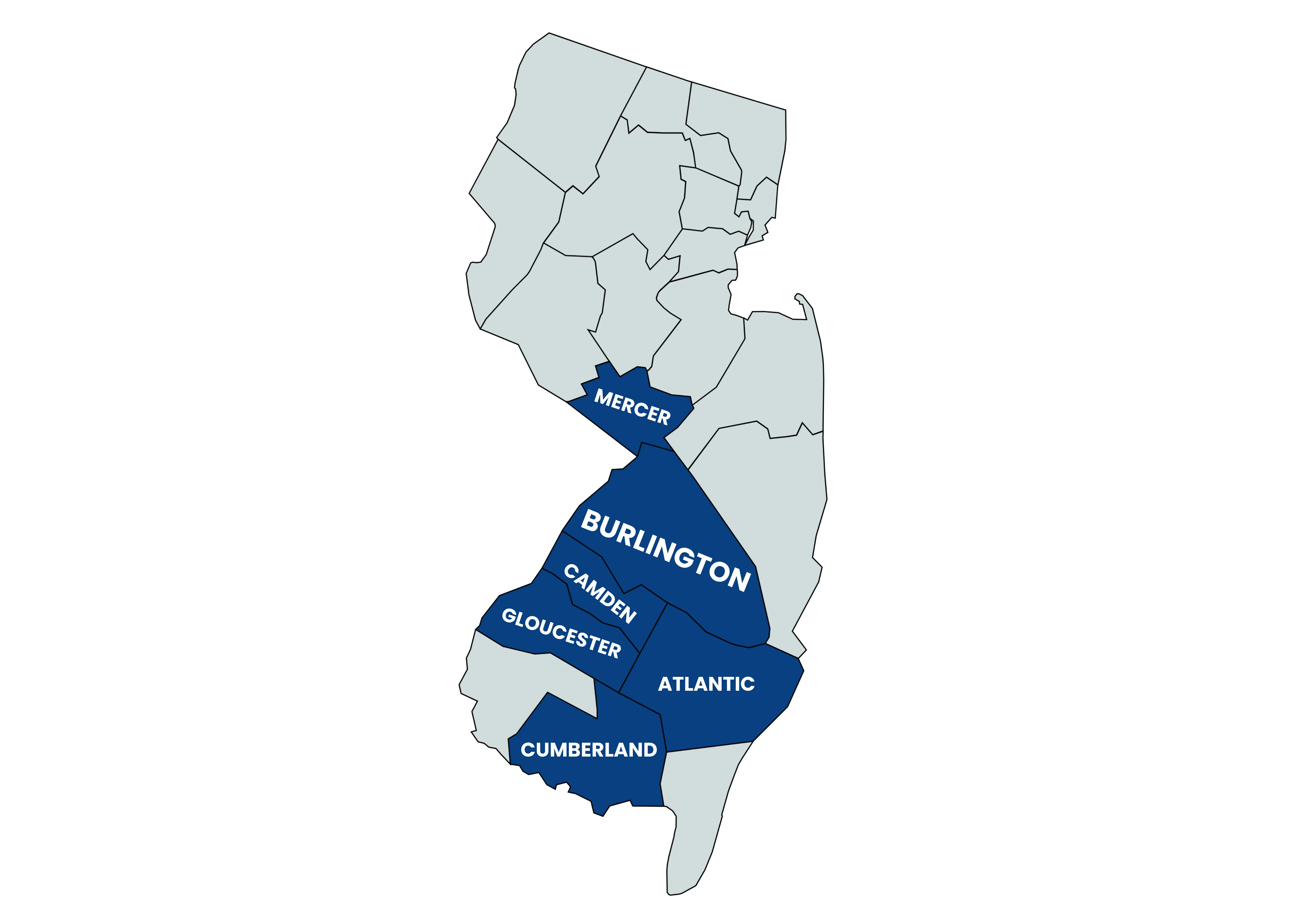 New Jersey service area map