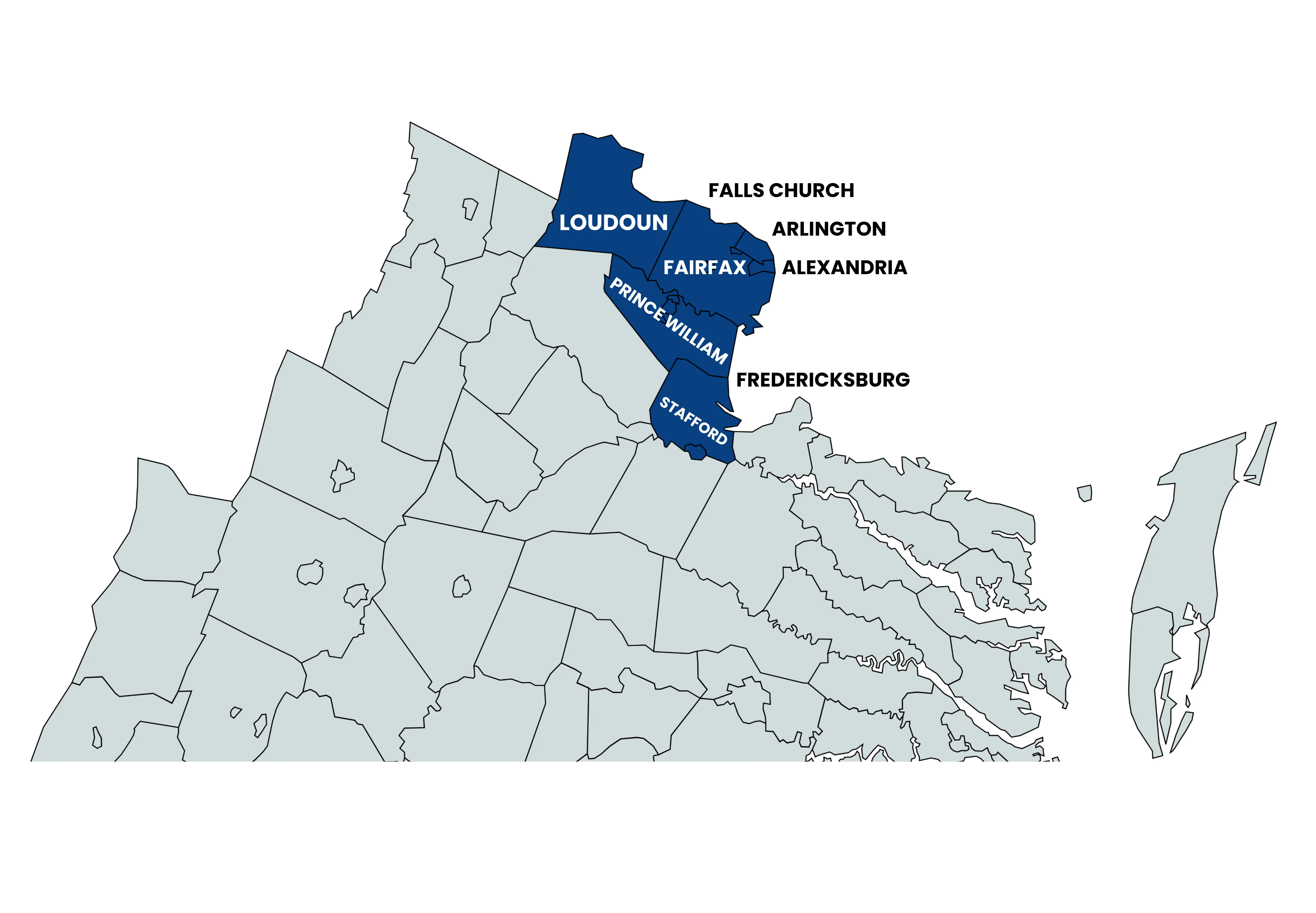 Northern Virginia service area map